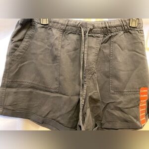 GAP Women's Lyocell Pull-On Shorts Gray XL Elastic Waist